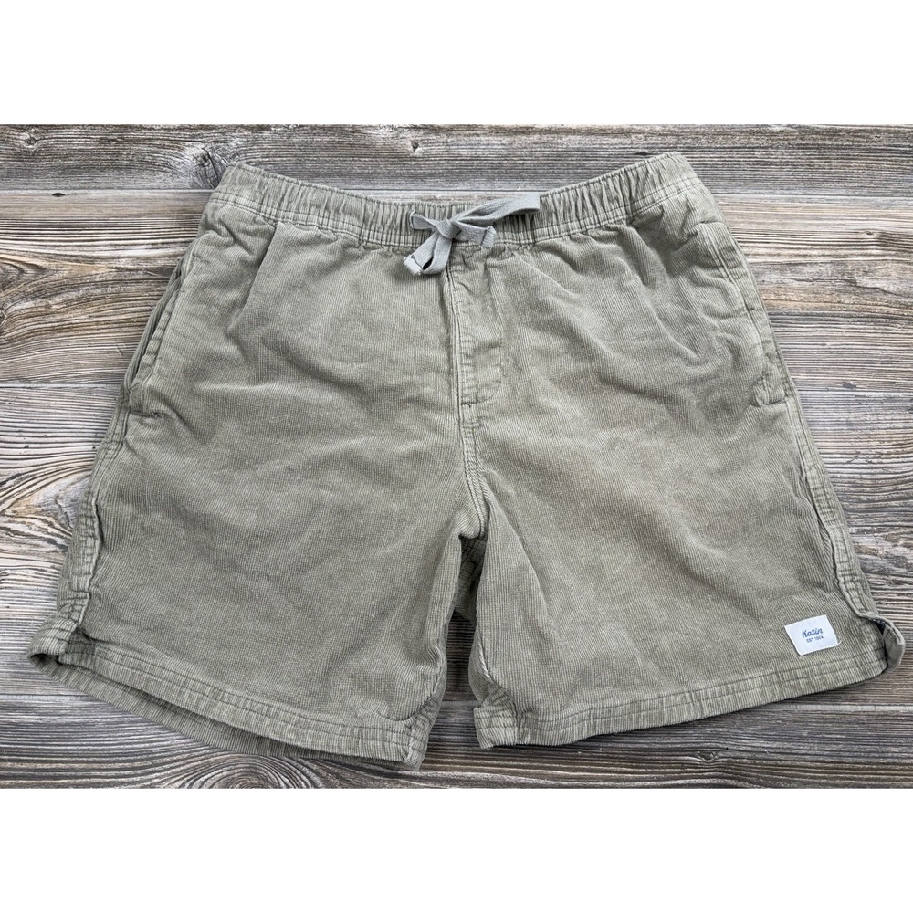 Katin Cord Local Shorts Mens Medium Khaki Tan Corduroy Drawstring Casual Stretch
